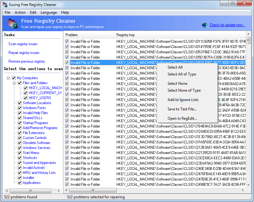 windows registry cleaner tool